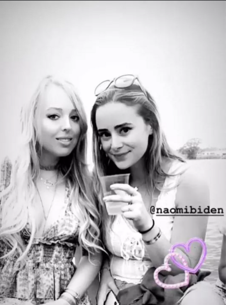 File:Tiffany Trump and Naomi Biden, hanging out in the hamptons, in 2018.png