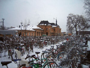 Bikes outside Central train station, Uppsala, Sweden.jpg