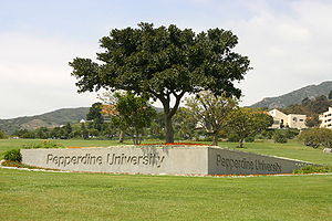 Pepperdine University Malibu Canyon Entrance Gate.JPG