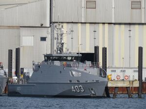 HMPNGS Francis Agwi at Austal shipyards in Henderson, Western Australia, October 2021 07.jpg